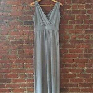 Garnet Hill Elegant Gray Maxi Dress